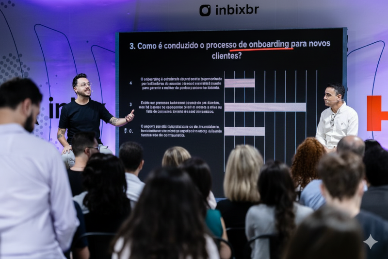 Business professionals interacting with AI-powered digital onboarding interface on transparent holographic screens in modern office